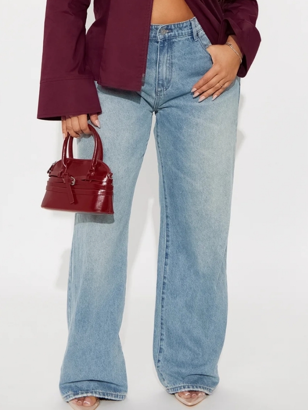 Fashion Nova Light Blue Straight Leg Jeans